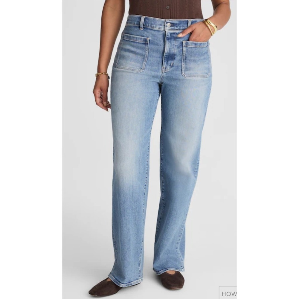 Madewell Emmett High Rise Wide Leg Jeans‎ Light Wash Blue Size 32 NWOT $148